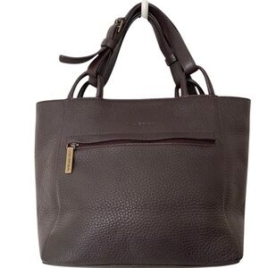 Via Spiga Brown Leather Satchel Mini Tote Purse Bag NWOT